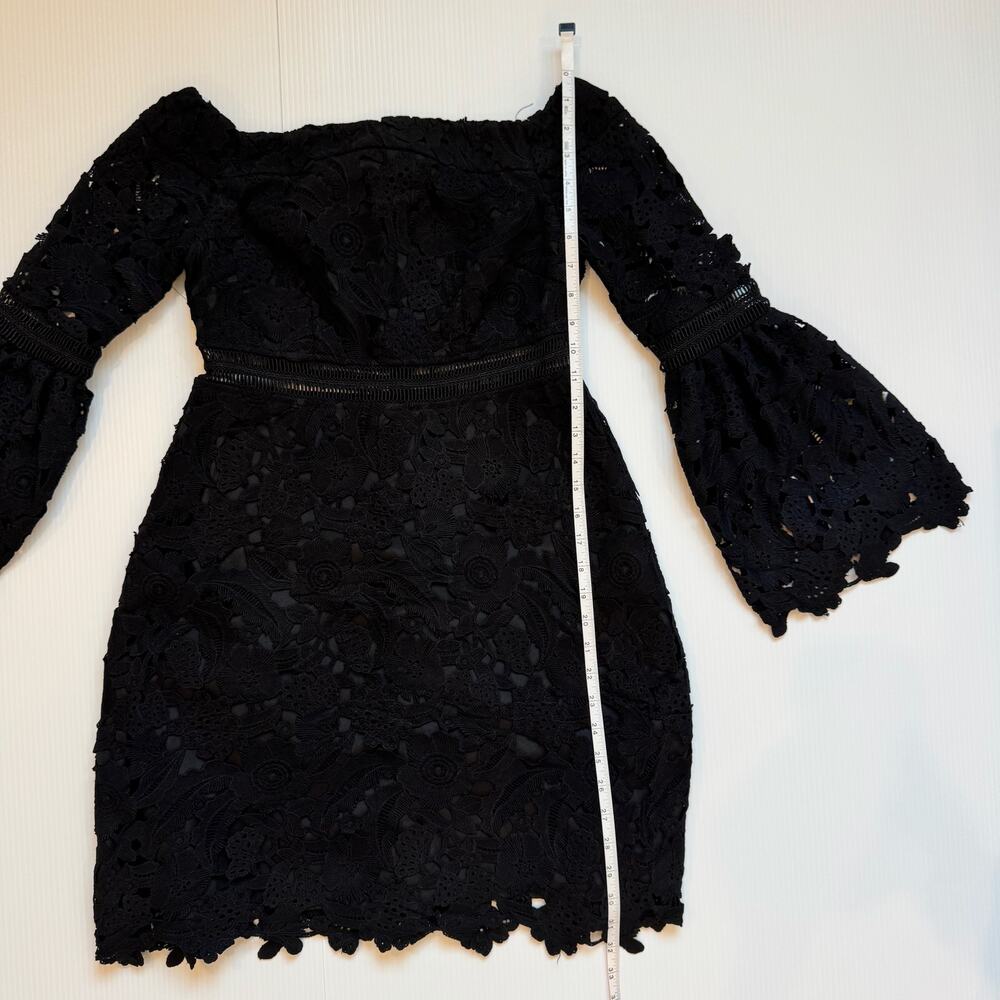 Cynthia Rowley Wild Flower Lace Mini Dress Black Women's 2 Coquette Whimsigoth - Picture 5 of 16